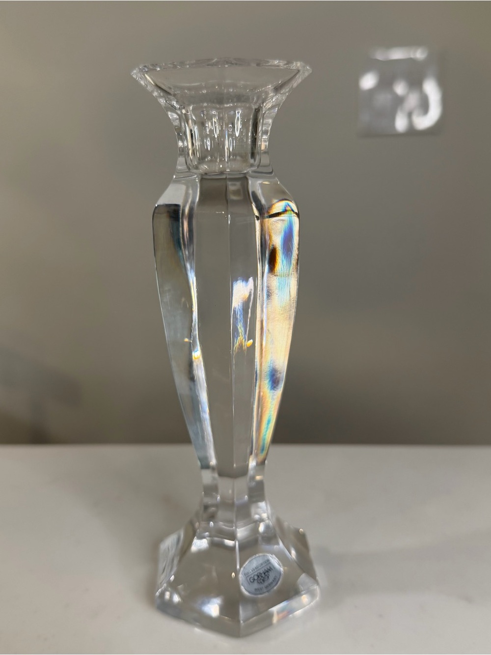 Gorham Clear cut Crystal Taper Candle Holder